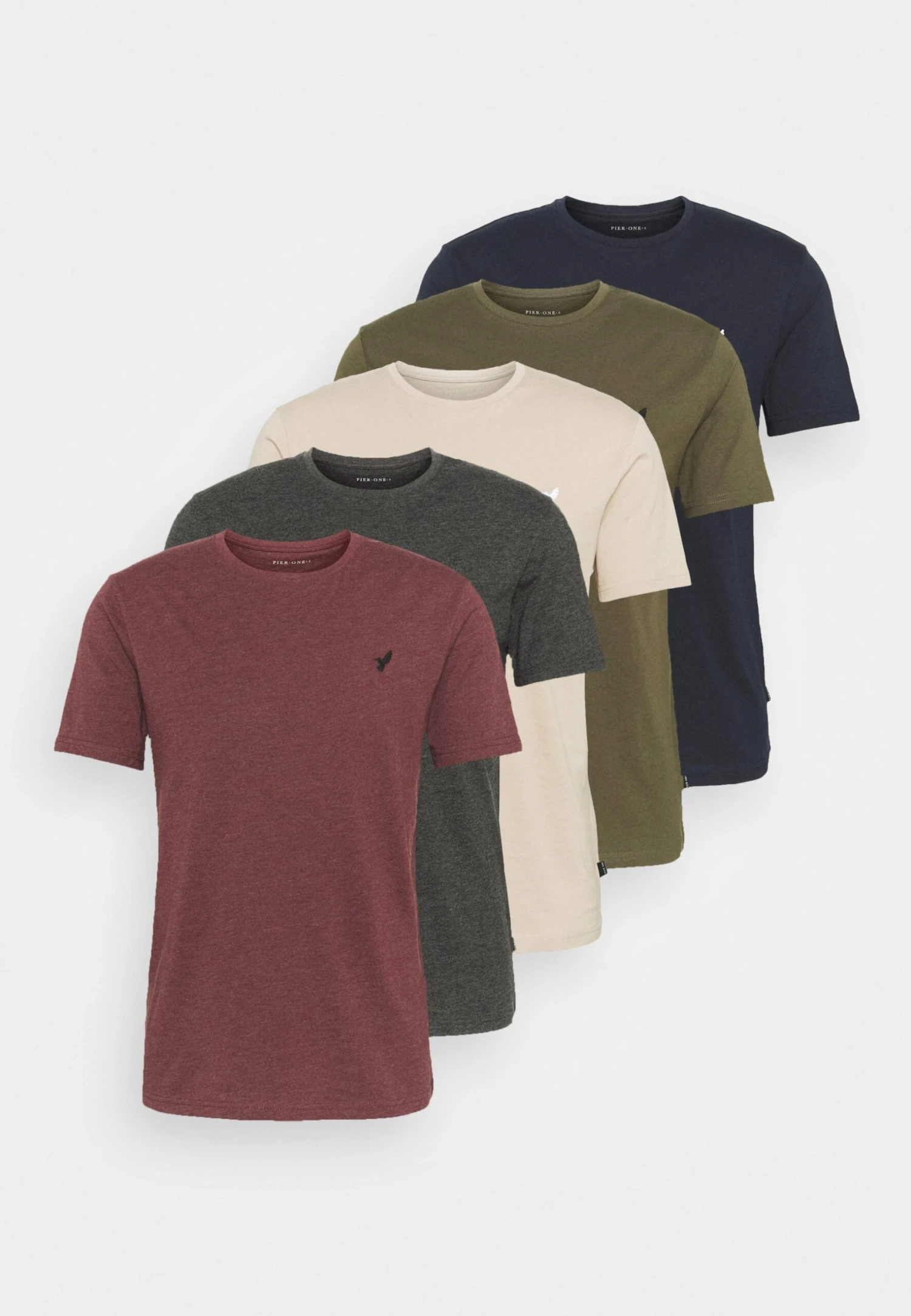 Pier One 5 PackT-Shirt BasicDark Grey/Dark Blue/Olive Uomo T-shirt E Polo PI922O0TV-C12 9 Pier One 5 PackT-Shirt BasicDark Grey/Dark Blue/Olive Uomo T-shirt E Polo PI922O0TV-C12 - immagine 7