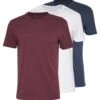 Pier One 3 PackT-Shirt BasicMottled Bordeaux/White/Blue Uomo T-shirt E Polo PI922O0GQ-G11