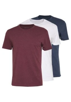 Pier One 3 PackT-Shirt BasicMottled Bordeaux/White/Blue Uomo T-shirt E Polo PI922O0GQ-G11