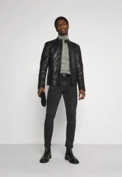 Pier One 2 PackBasic TurtleneckMaglioneBlack/Mottled Light Grey Uomo Maglieria PI922Q06B-Q14