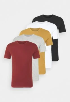 Pier One 5 PackT-Shirt BasicBrown/White/Black Uomo T-shirt E Polo PI922O0GY-O11 -Pier One 5678841ae5a9410890b230c08f47da25