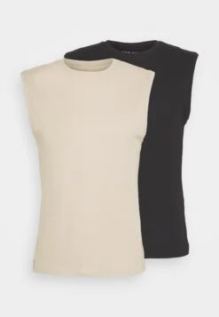 Pier One 2 PackTop Black/Beige Uomo T-shirt E Polo PI922O0XX-Q11 -Pier One 68dea534ffce4769b2985a3a6bfd64b2