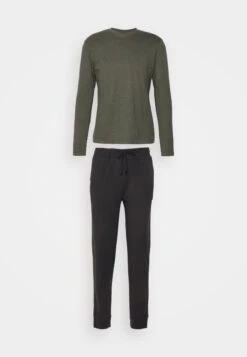 Pier One Pigiama - Black/Khaki -Pier One be38ec5a373647d7b6dd39bd2774df5d