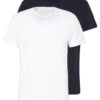 Pier One 2 Pack - T-Shirt Basic - White/Dark Blue -Pier One c317d65fe9bd4dd2b5dfb2c9aa92192f