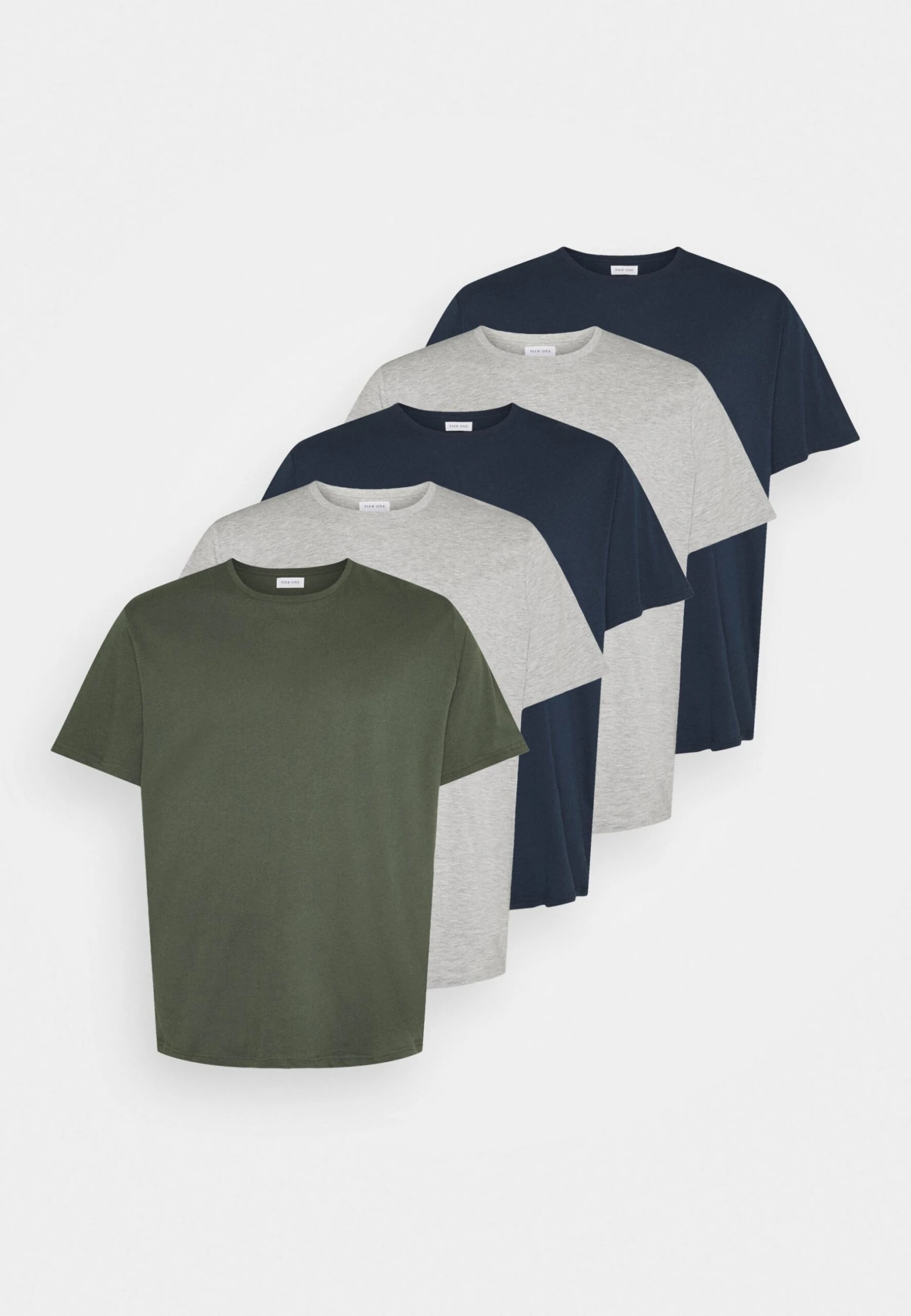 Pier One 5 PackT-Shirt BasicKhaki/Grey/Dark Blue Uomo T-shirt E Polo PI922O0R0-N11 7 Pier One 5 PackT-Shirt BasicKhaki/Grey/Dark Blue Uomo T-shirt E Polo PI922O0R0-N11 - immagine 5