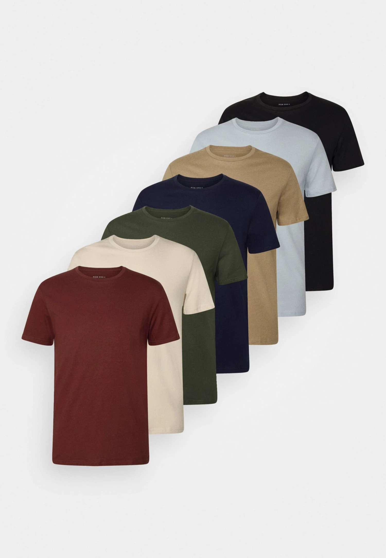 Pier One 7 PackT-Shirt BasicBlack/Dark Blue/Dark Green Uomo T-shirt E Polo PI922O0PY-Q14 12 Pier One 7 PackT-Shirt BasicBlack/Dark Blue/Dark Green Uomo T-shirt E Polo PI922O0PY-Q14 - immagine 10