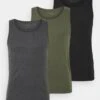 Pier One 3 PackMaglietta IntimaBlack/Khaki/Mottled Dark Grey Uomo Intimo PI982Q008-Q13 -Pier One dcdf4f7f98684599b47537ac7ea160f4