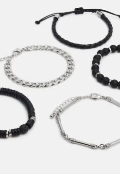 Pier One 5 PackBraccialeSilver-Coloured, Black Uomo Gioielli PI952L00T-D11 -Pier One e7fdb58dc0d346889d43460456586028
