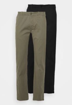 Pier One 2 Pack - Chino - Black/Olive -Pier One ebd10bb4afeb44f4b1e16c8a062cc5c1