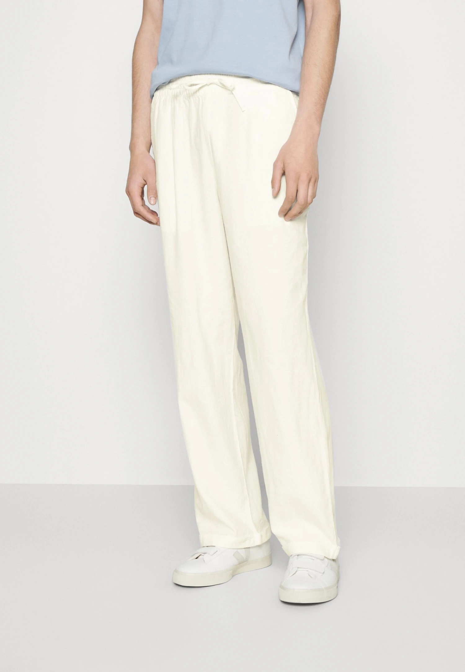 Pier One Drawcord Trousers Linen Blend - Pantaloni - White 3 Pier One Drawcord Trousers Linen Blend - Pantaloni - White